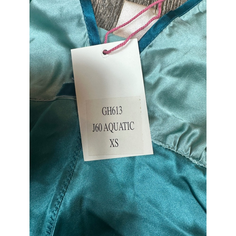 Gold Hawk Aquatic Silk Cami Top XS Two‎ Tone Teal Blue Sleeveless - Picture 3 of 8